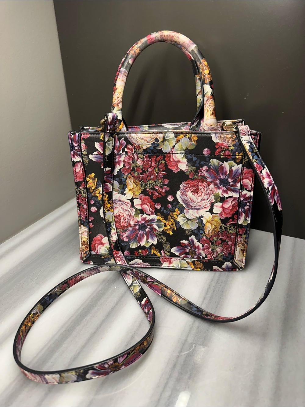 Express Floral Top-Handle purse - Black Multi - Picture 3 of 3